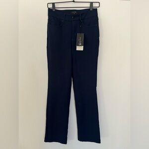 NYDJ Sculpt-Her Women's‎ Blue Straight Leg Pull-On Pants Trousers